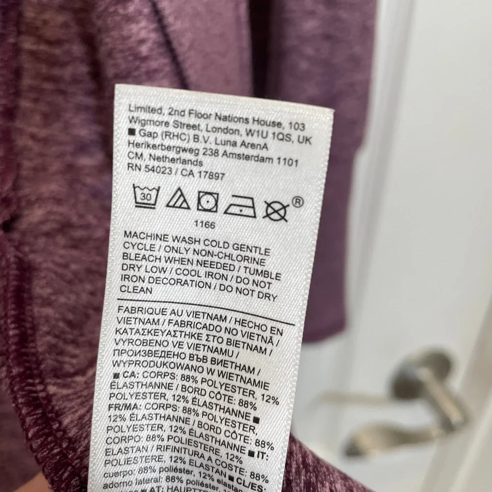 Athleta Uptempo Wrap Pinot Plum Heather Cardigan Hoodie Thumbholes Pockets Small